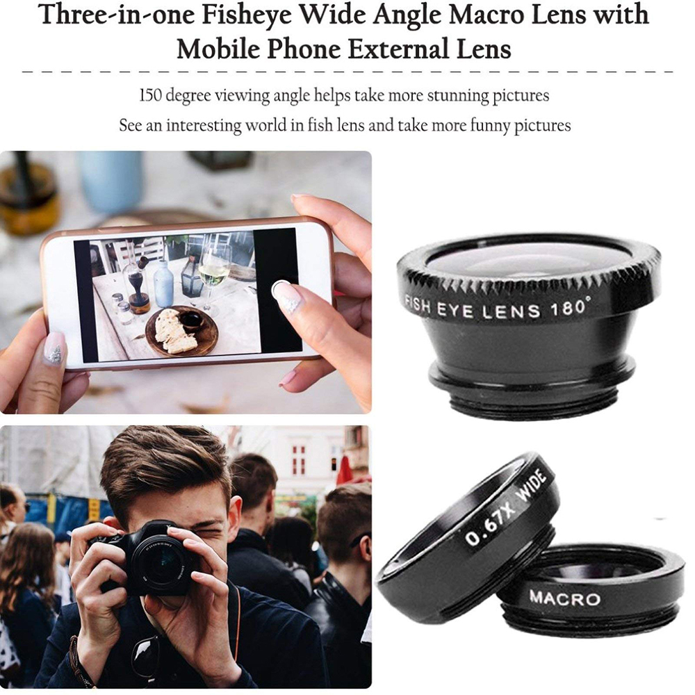3 in1 180° Fish Eye Mobile Pho - Lens Camera Clip recensie en prijs